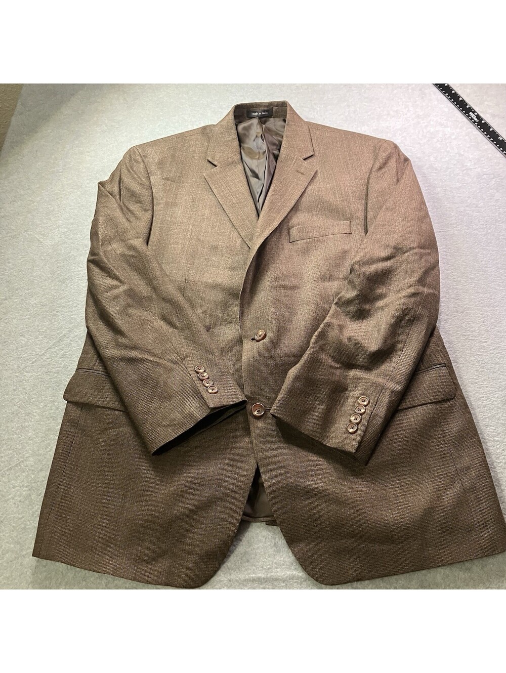 Lauren Ralph Lauren Blazer Mens 44R Brown Excellent Silk Wool Blend Two Button